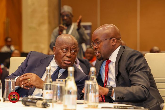 Former PS Raymond Omollo with Former Ghanaian President Nana Addo Dankwa Akufo-Addo at the International Conference on Water, Peace and Security