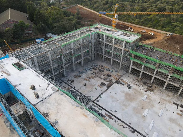 Ongoing construction of the Bomas International Conference Centre (BICC) at the Bomas of Kenya