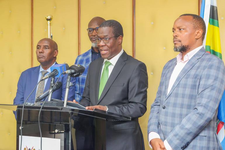 Energy CS Opiyo Wandayi addressing the press on Friday, May 29, 2026