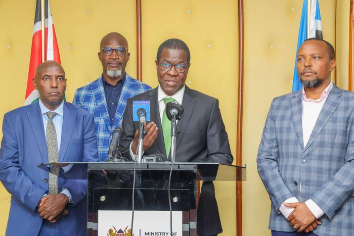 Energy CS Opiyo Wandayi addressing the press on Friday, May 29, 2026