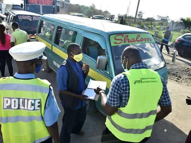 NTSA officials conduct checks on PSV Matatus along Thika Road during a recent crackdown (Image: Files)