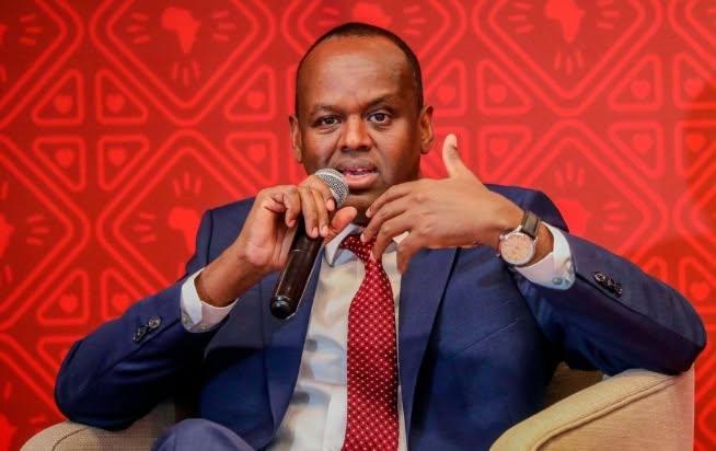 Abdi Mohamed makes a point at a finance and banking panel during his tenure as ABSA CEO in Nairobi (Image: Files)