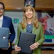 KCB Bank's Managing Director Annastacia Kimtai (left) and European Bank for Reconstruction & Development Director for Sub-Saharan Africa, Dr. Heike Harmgart