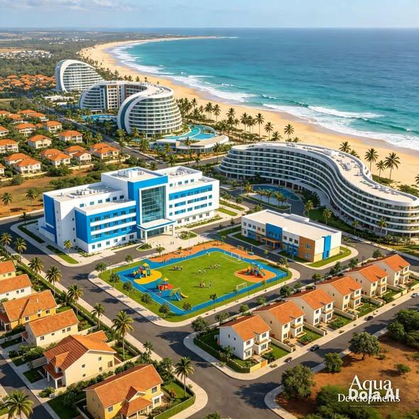 An architectural impression of the proposed Aqua City - a modern coastal city linked to Lamu Port (Image: Files)