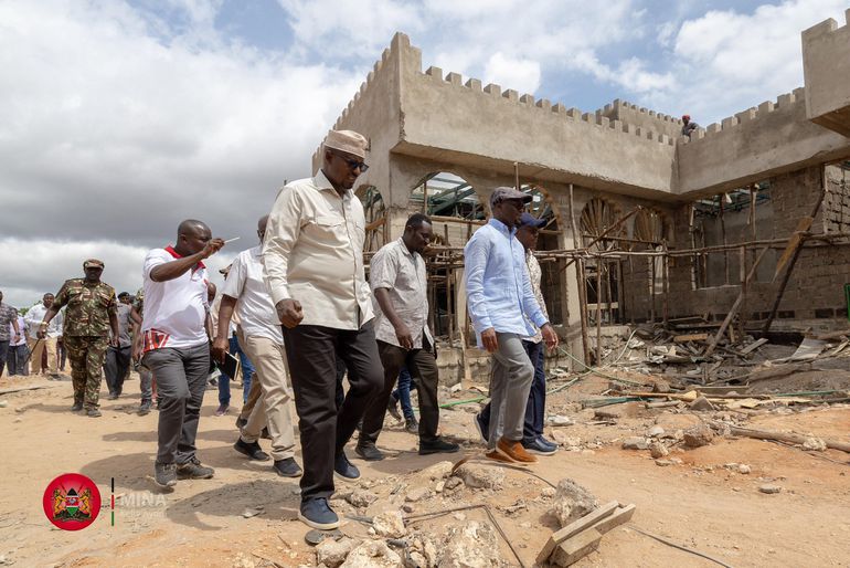 Interior PS Raymond Omollo inspecting projects in Wajir in readiness for Madaraka Day Celebrations