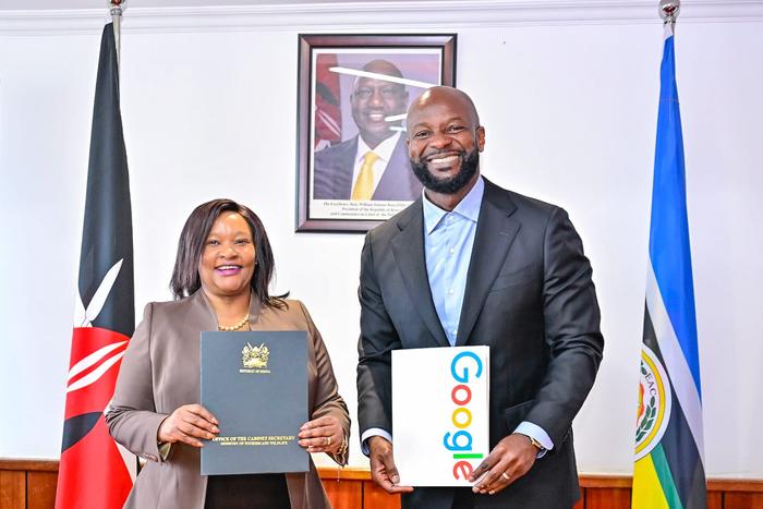 Tourism CS Rebecca Miano with Alex Okosi Google Managing Director Africa