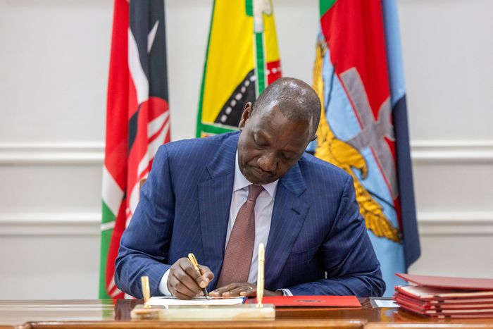 President William Ruto signs a bill into law at State House, Nairobi  on July 30, 2025