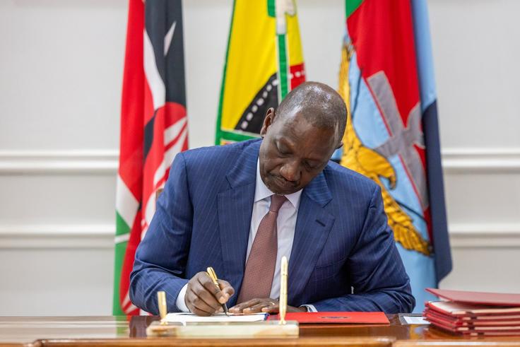 President William Ruto signs a bill into law at State House, Nairobi  on July 30, 2025