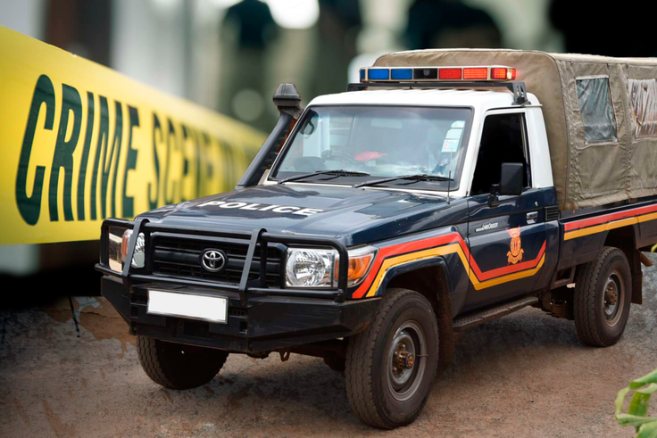 File image of a police car at a crime scene