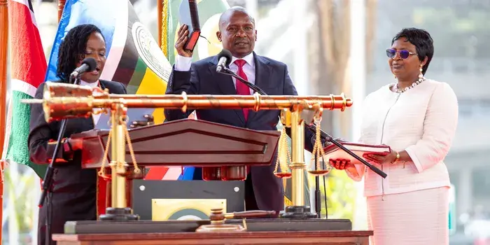 Deputy President Kithure Kindiki during his swearing in ceremony.(Image:PCS)