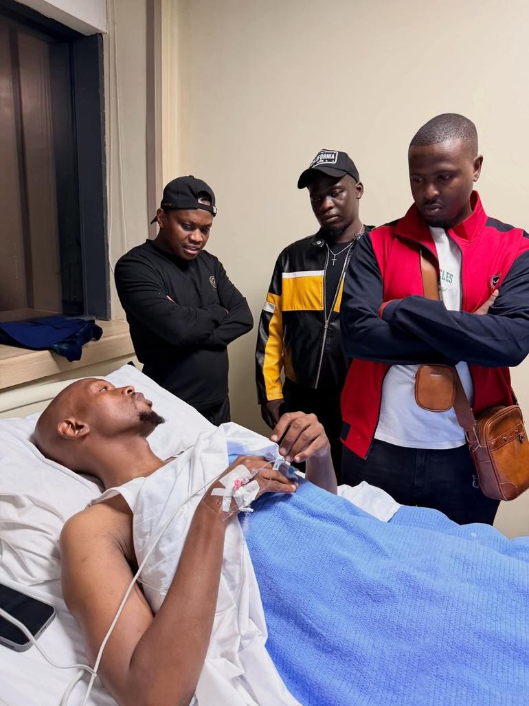Geoffrey Mosiria in hospital.