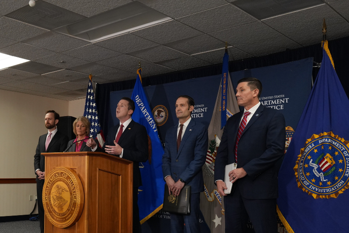 Assistant Attorney General (AAG) Colin McDonald announces indictments in a nationwide ‘ghost student’ fraud scam linked to Kenyan network