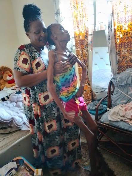 A bedridden Roselyn Ashanti Mwende, popularly known as Chunna