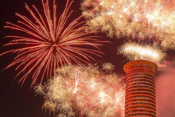 Fireworks display at KICC, Nairobi