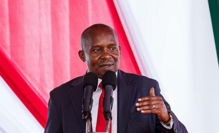 Deputy President Kithure Kindiki speaking to Isiolo leaders