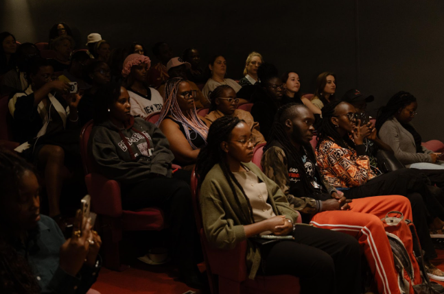 A packed room at the 7 Resilient Women screening.