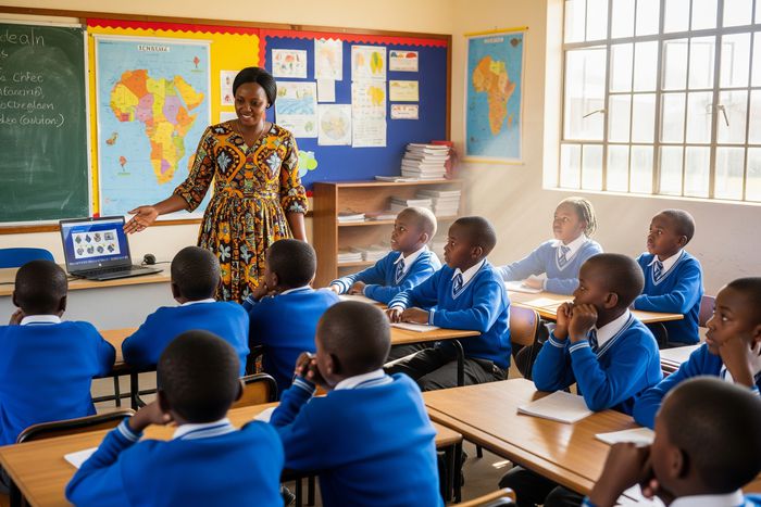 An AI-generated image of a teacher at work