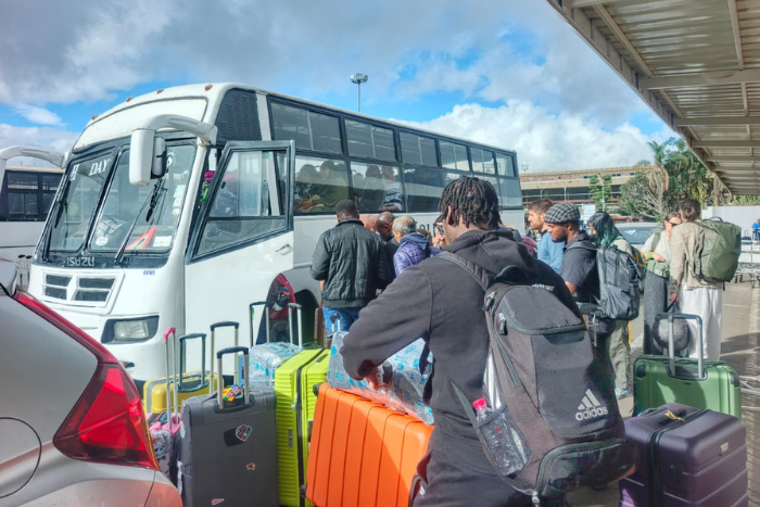 Airlines transfer passengers at JKIA to hotels following flight disruptions. (Image: Ben Kirui/ Citizen Digital)