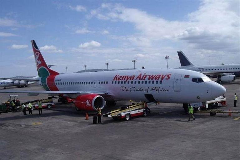 A plane undergoes pre-flight checks at JKIA before passenger boarding (Image: Files)