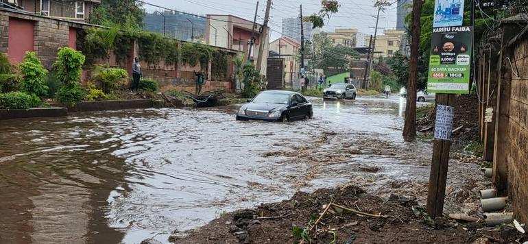 Flooded road in Parklands