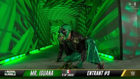 Mr. Iguana fue el noveno luchador en entrar al Royal Rumble | Captura: WWE