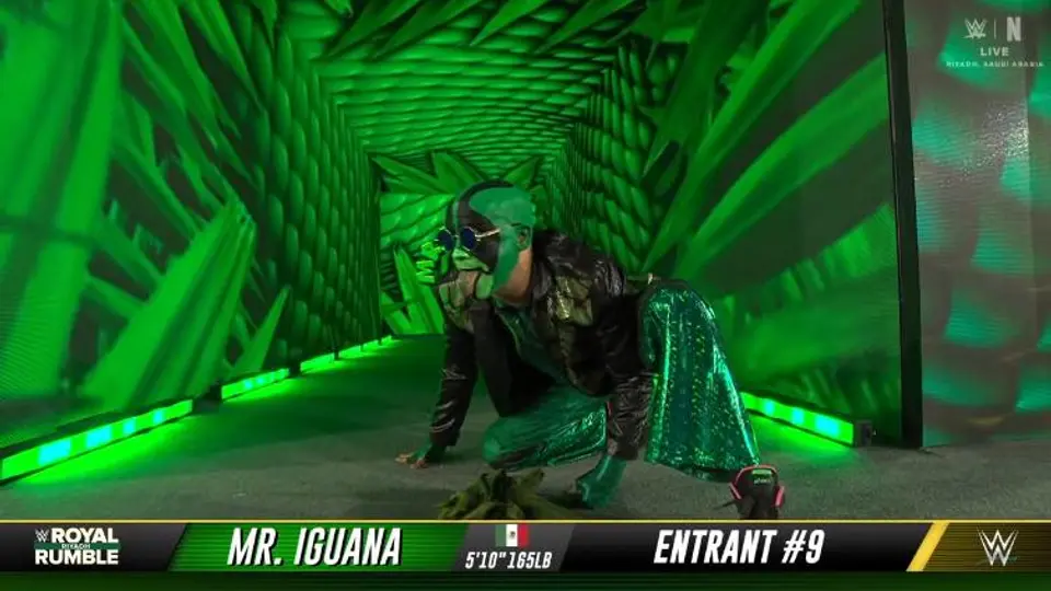 Mr. Iguana fue el noveno luchador en entrar al Royal Rumble | Captura: WWE