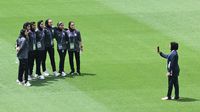 Jugadoras de la Selección de Irán previo a la Copa Asiática Femenina | AP