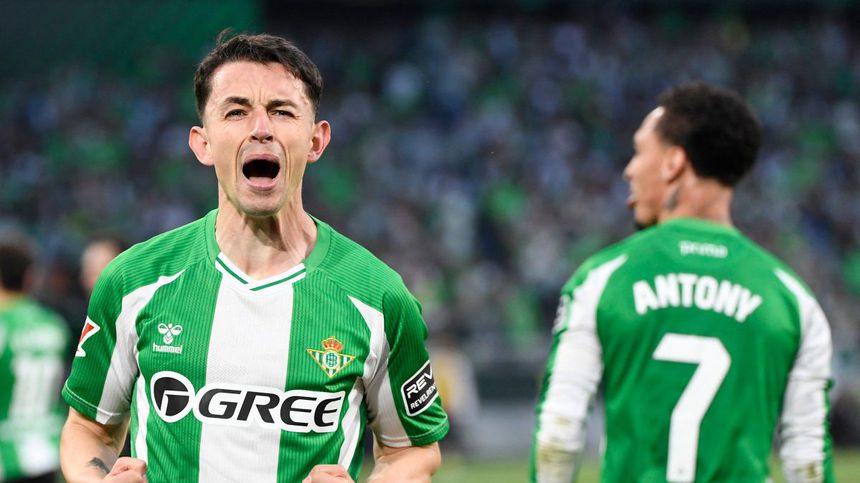 Fidalgo celebra su primer gol como jugador de Betis en LaLiga | AFP