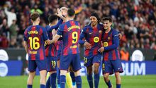 Jugadores de Barcelona en celebración de gol | AP