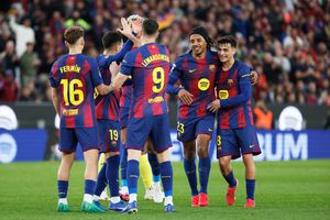 Jugadores de Barcelona en celebración de gol | AP