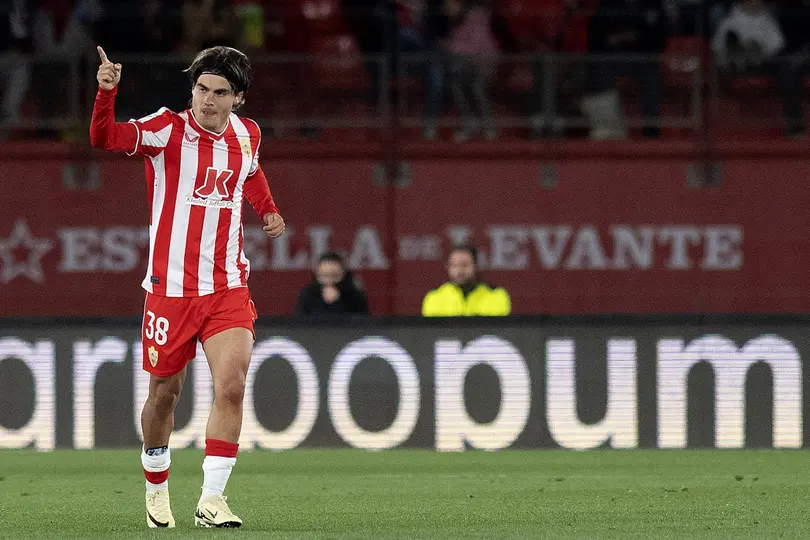 Luka Romero celebrando gol con Almería en LaLiga | AFP