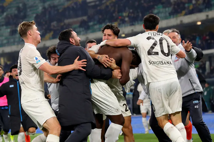 Napoli en festejo de Lukaku l AP
