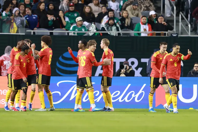 Jugadores de Bélgica celebrando gol ante México | MEXSPORT