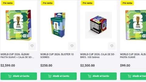 Captura de Pantalla de los precios de Panini