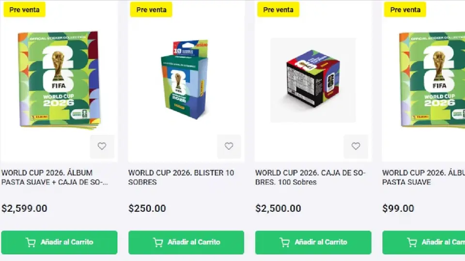Captura de Pantalla de los precios de Panini
