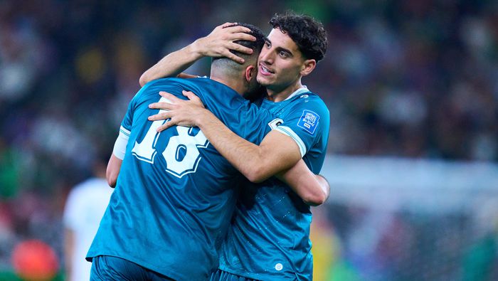 Aymen Hussein celebra su gol en el partido entre Iraq y Bolivia | MEXSPORT