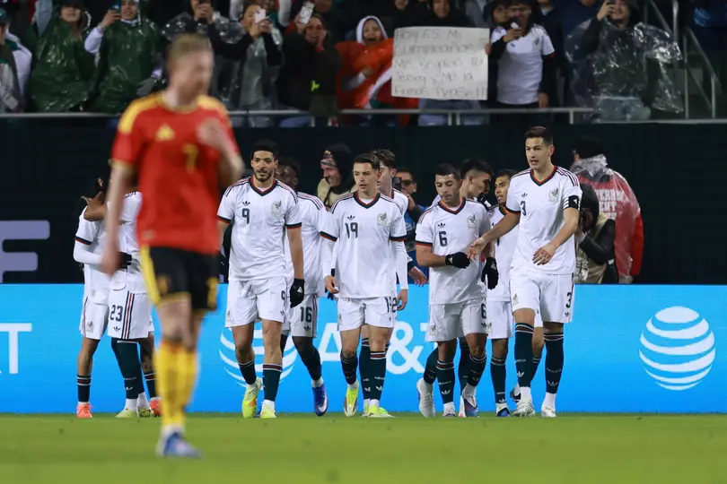 Jugadores de México celebrando gol ante Bélgica | MEXSPORT