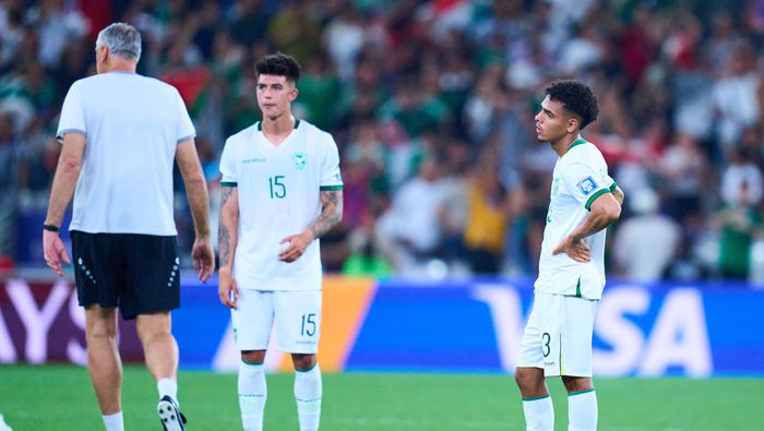 Jugadores de Bolivia en lamento tras la derrota contra Irak en el Repechaje del Mundial 2026 | MEXSPORT