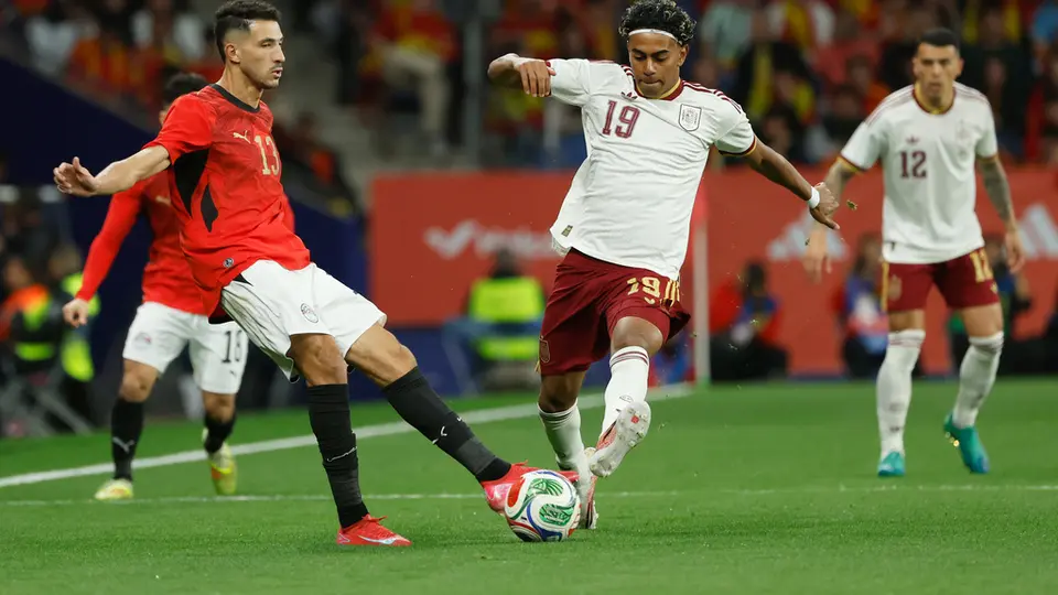 Lamine Yamal en el partido amistoso de España contra Egipto | AP