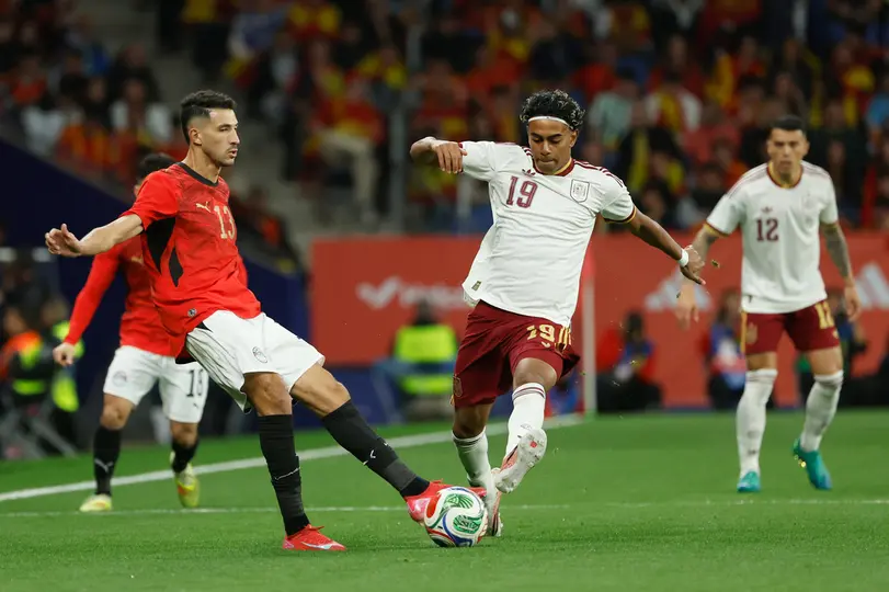 Lamine Yamal en el partido amistoso de España contra Egipto | AP