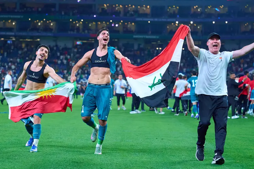 Jugadores de Iraq en celebración tras el triunfo ante Bolivia en el Repechaje Intercontinental rumbo al Mundial 2026 | MEXSPORT