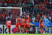Jugadoras de Toluca en celebración ante Tigres en el Clausura 2026 de la Liga MX Femenil | MEXSPORT