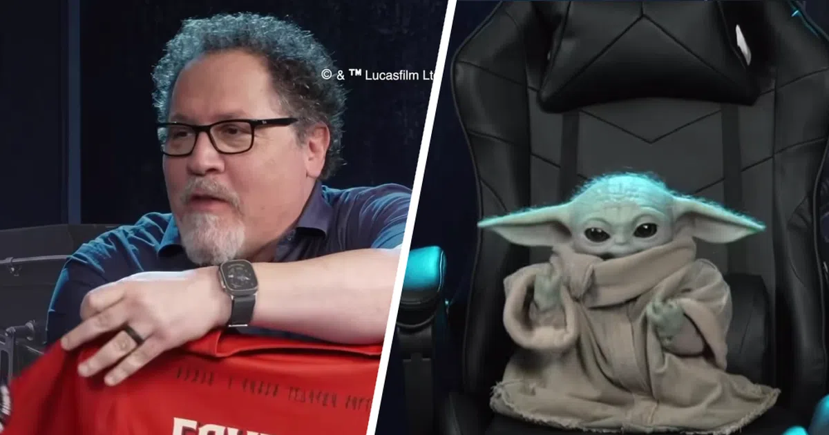 Diablos Rojos del México regalan jersey de Star Wars a Jon Favreau y Grogu