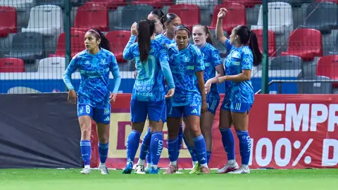 Jugadoras de Tigres en celebración en el partido contra Toluca en el Clausura 2026 de la Liga MX Femenil | MEXSPORT