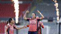 Alicia Cervantes en celebración con Chivas ante Pachuca en la Liguilla del Clausura 2026 de la Liga MX Femenil | MEXSPORT