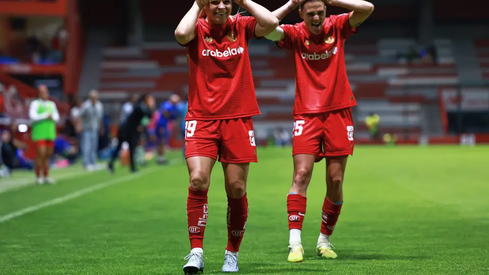 Eugenie Le Sommer en celebración con Toluca en el partido contra Tigres en el Clausura 2026 de la Liga MX Femenil | MEXSPORT