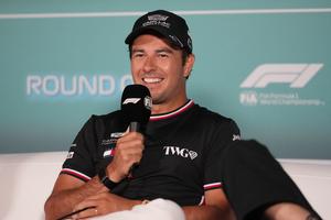 Checo Pérez en conferencia de prensa en el Gran Premio de Miami | AP