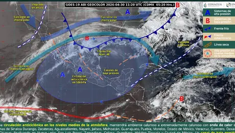 Frente frío 48 provocará lluvias en México del 1 al 3 de mayo: tormentas, granizo y calor extremo