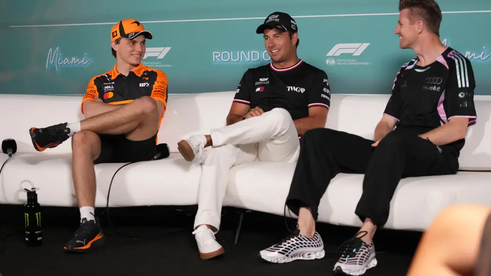 Checo Pérez en conferencia de prensa en el Gran Premio de Miami | AP