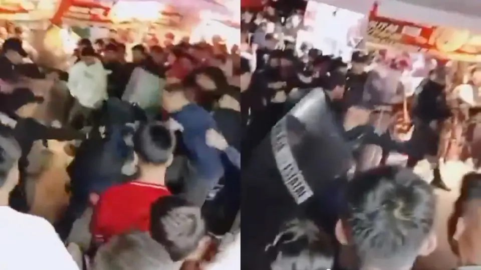 Algunos asistentes se enfrentaron contra la policía que buscaba controlar al público / Redes Sociales